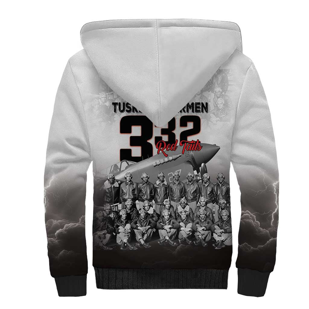 Tuskegee Airmen Pride Sherpa Hoodie 332nd Fighter Group Red Tails - Wonder Print Shop