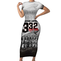 Tuskegee Airmen Pride Short Sleeve Bodycon Dress 332nd Fighter Group Red Tails - Wonder Print Shop