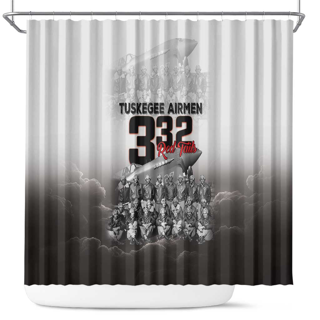 Tuskegee Airmen Pride Shower Curtain 332nd Fighter Group Red Tails - Wonder Print Shop