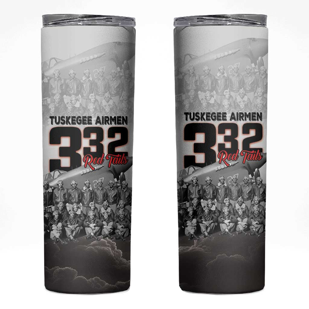 Tuskegee Airmen Pride Skinny Tumbler 332nd Fighter Group Red Tails - Wonder Print Shop