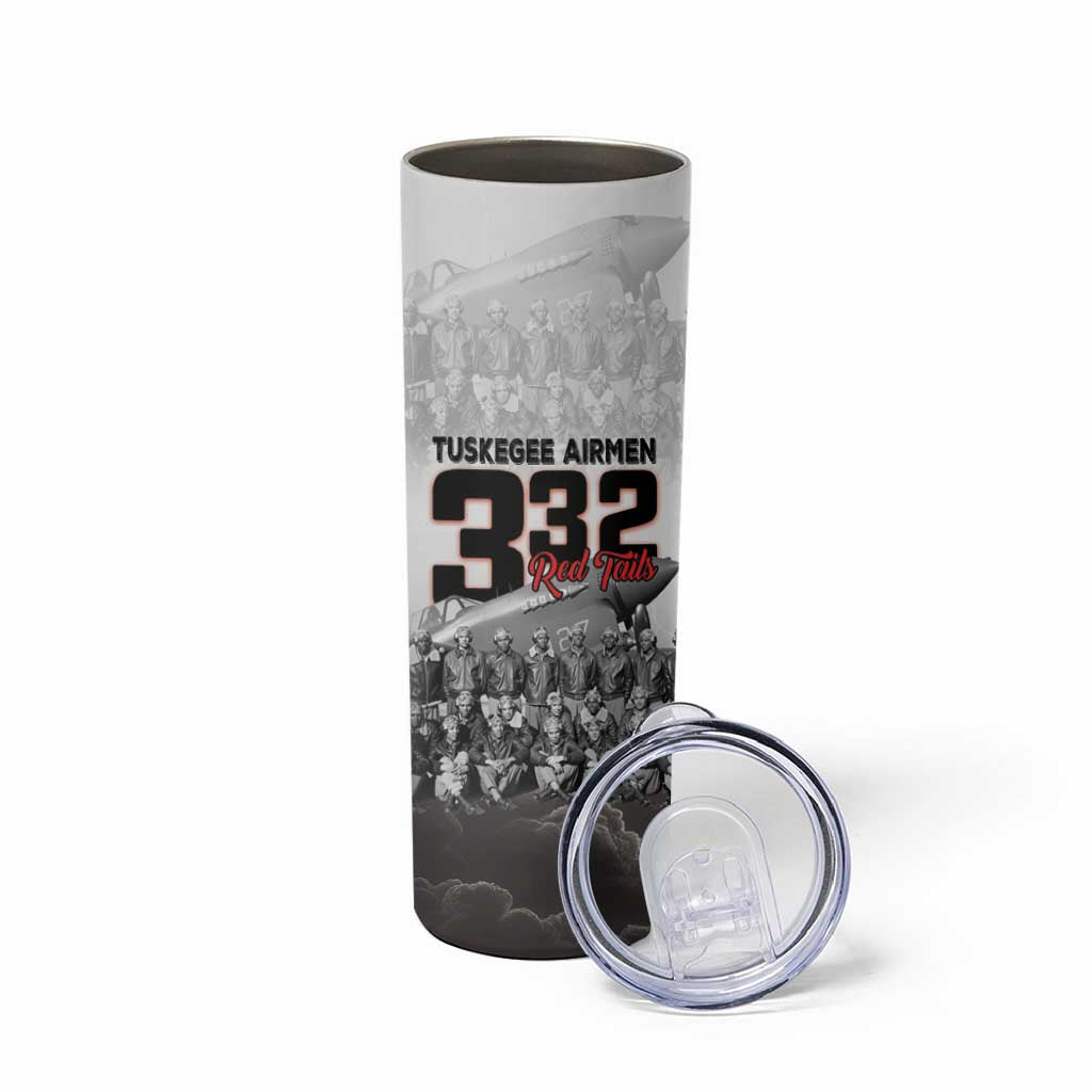 Tuskegee Airmen Pride Skinny Tumbler 332nd Fighter Group Red Tails - Wonder Print Shop
