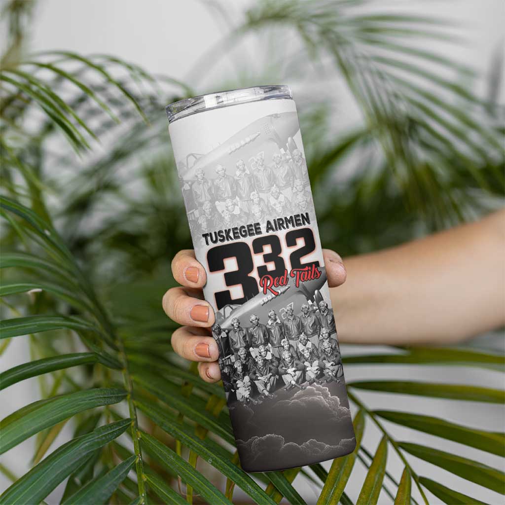 Tuskegee Airmen Pride Skinny Tumbler 332nd Fighter Group Red Tails - Wonder Print Shop
