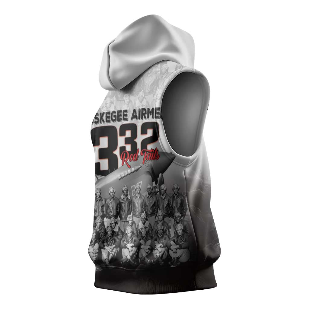 Tuskegee Airmen Pride Sleeveless Hoodie 332nd Fighter Group Red Tails - Wonder Print Shop