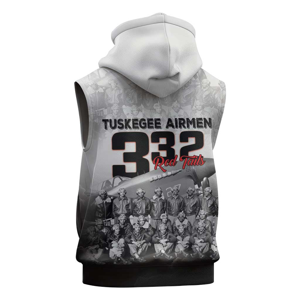 Tuskegee Airmen Pride Sleeveless Zip Hoodie 332nd Fighter Group Red Tails - Wonder Print Shop