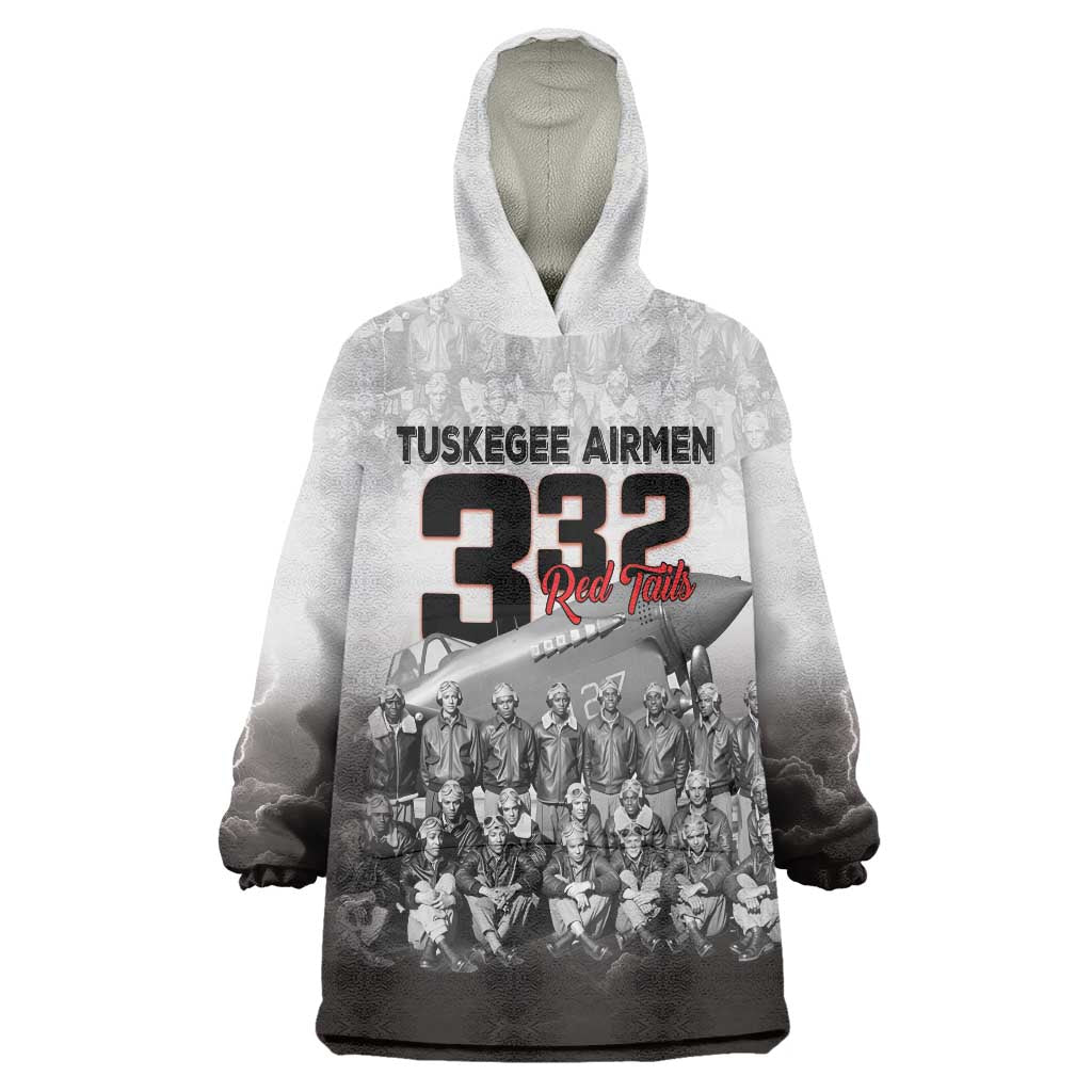 Tuskegee Airmen Pride Wearable Blanket Hoodie 332nd Fighter Group Red Tails - Wonder Print Shop