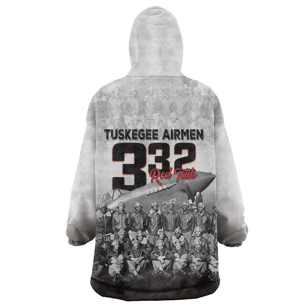 Tuskegee Airmen Pride Wearable Blanket Hoodie 332nd Fighter Group Red Tails - Wonder Print Shop