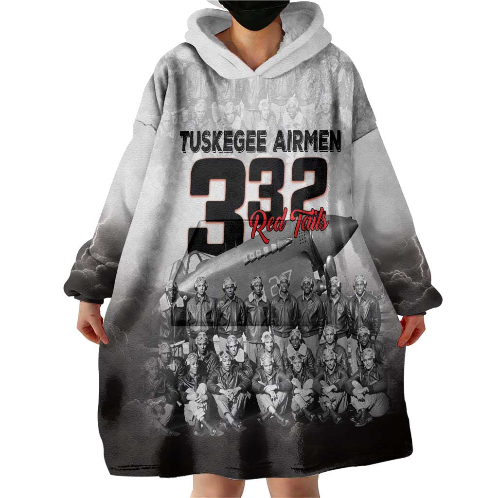 Tuskegee Airmen Pride Wearable Blanket Hoodie 332nd Fighter Group Red Tails - Wonder Print Shop