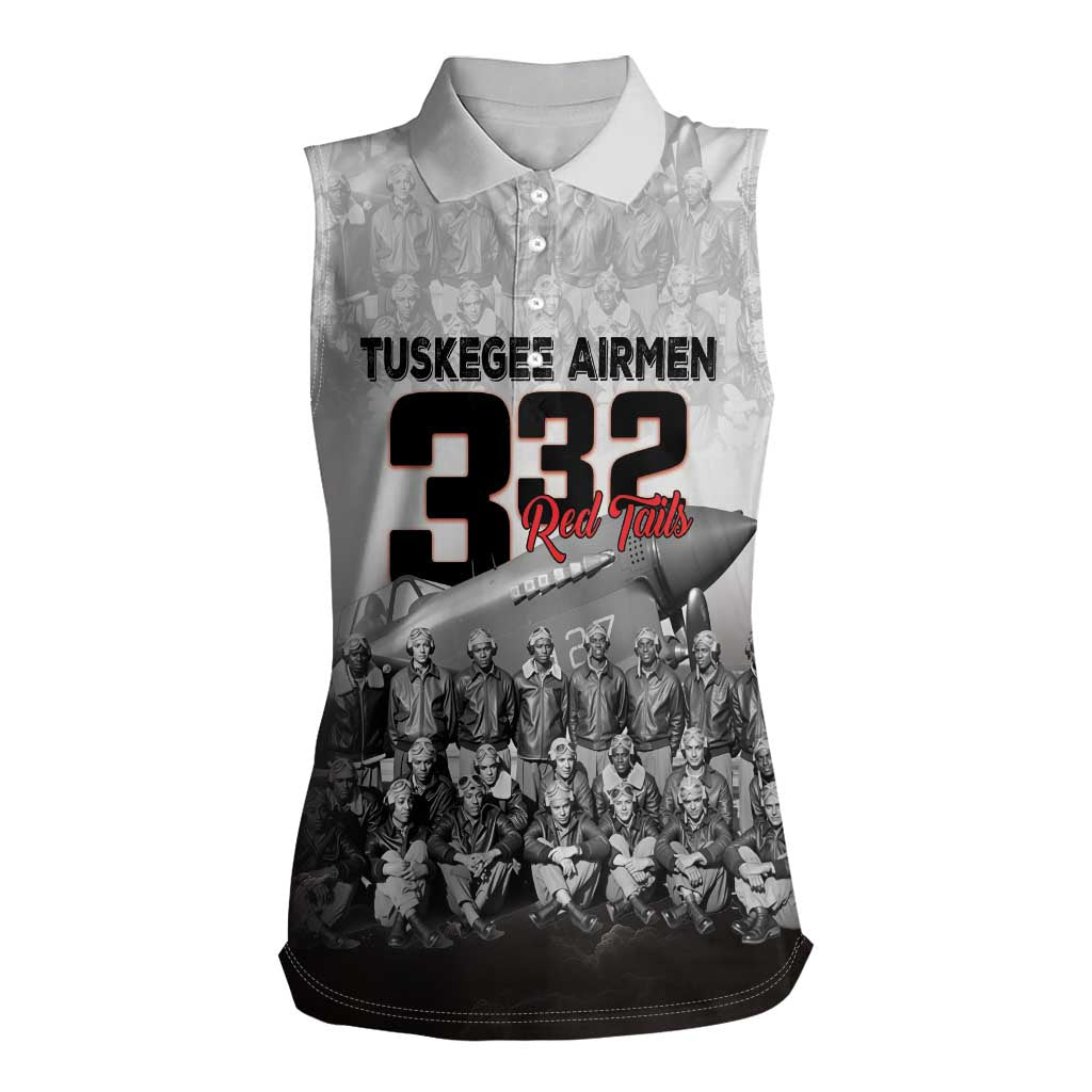 Tuskegee Airmen Pride Women Sleeveless Polo Shirt 332nd Fighter Group Red Tails - Wonder Print Shop