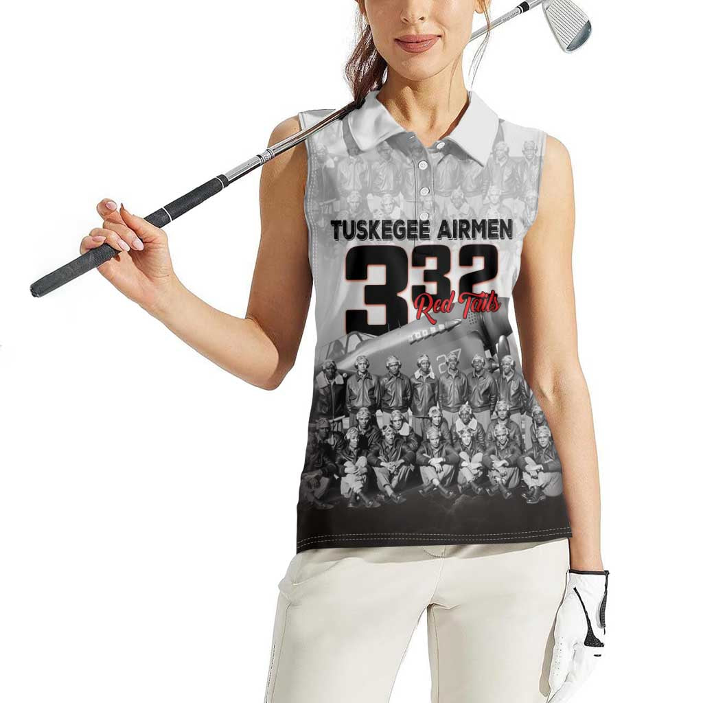 Tuskegee Airmen Pride Women Sleeveless Polo Shirt 332nd Fighter Group Red Tails - Wonder Print Shop
