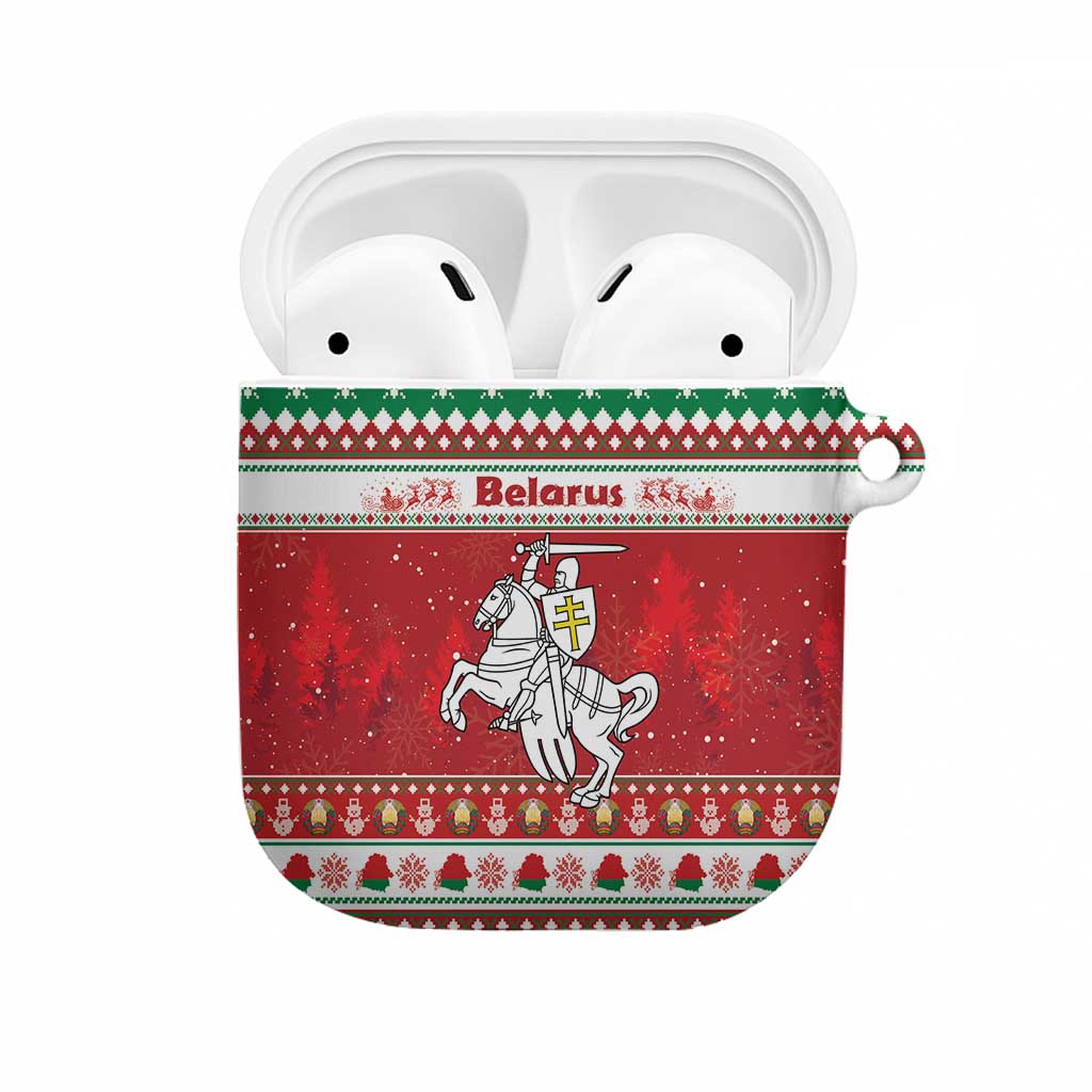 Belarus Pahonia Christmas AirPods Case Belarusian Vytis Knight Xmas Pattern - Wonder Print Shop