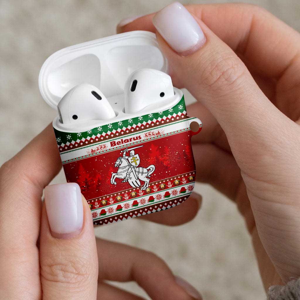 Belarus Pahonia Christmas AirPods Case Belarusian Vytis Knight Xmas Pattern - Wonder Print Shop