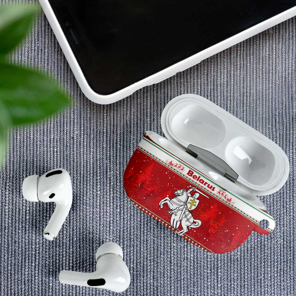 Belarus Pahonia Christmas AirPods Case Belarusian Vytis Knight Xmas Pattern - Wonder Print Shop