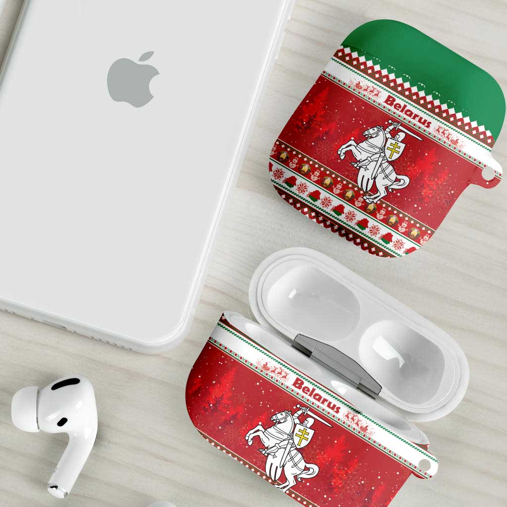 Belarus Pahonia Christmas AirPods Case Belarusian Vytis Knight Xmas Pattern - Wonder Print Shop