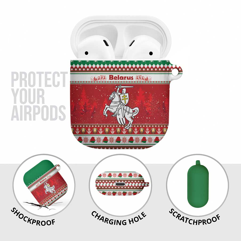 Belarus Pahonia Christmas AirPods Case Belarusian Vytis Knight Xmas Pattern - Wonder Print Shop