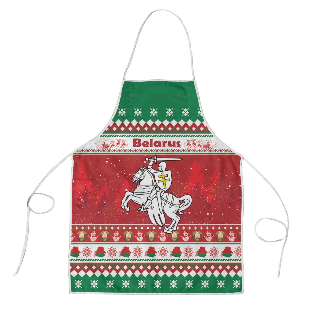 Belarus Pahonia Christmas Apron Belarusian Vytis Knight Xmas Pattern - Wonder Print Shop