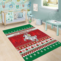 Belarus Pahonia Christmas Area Rug Belarusian Vytis Knight Xmas Pattern - Wonder Print Shop