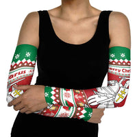 Belarus Pahonia Christmas Arm Sleeves Belarusian Vytis Knight Xmas Pattern - Wonder Print Shop