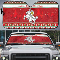 Belarus Pahonia Christmas Auto Sun Shade Belarusian Vytis Knight Xmas Pattern - Wonder Print Shop