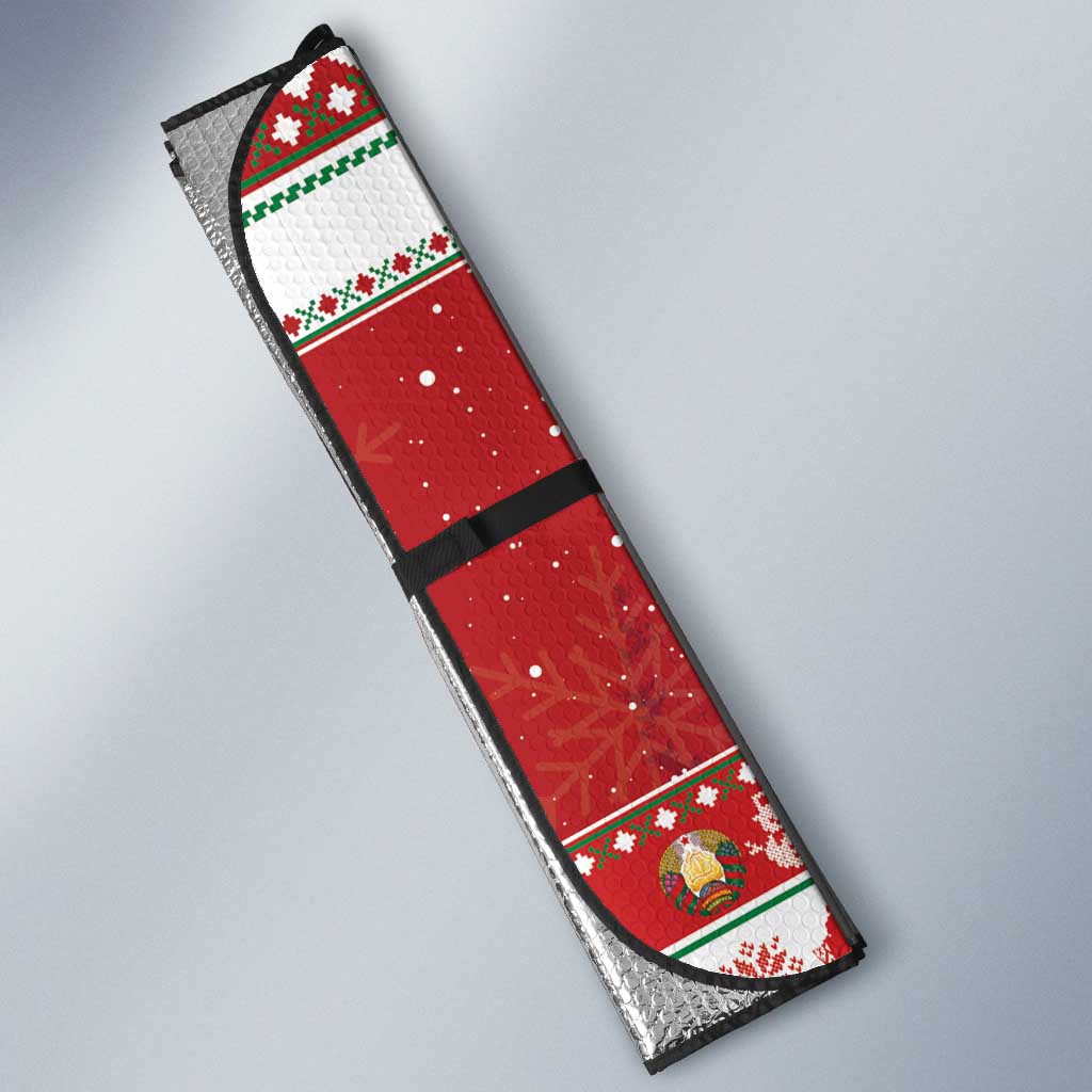 Belarus Pahonia Christmas Auto Sun Shade Belarusian Vytis Knight Xmas Pattern - Wonder Print Shop