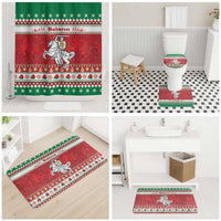 Belarus Pahonia Christmas Bathroom Set Belarusian Vytis Knight Xmas Pattern - Wonder Print Shop
