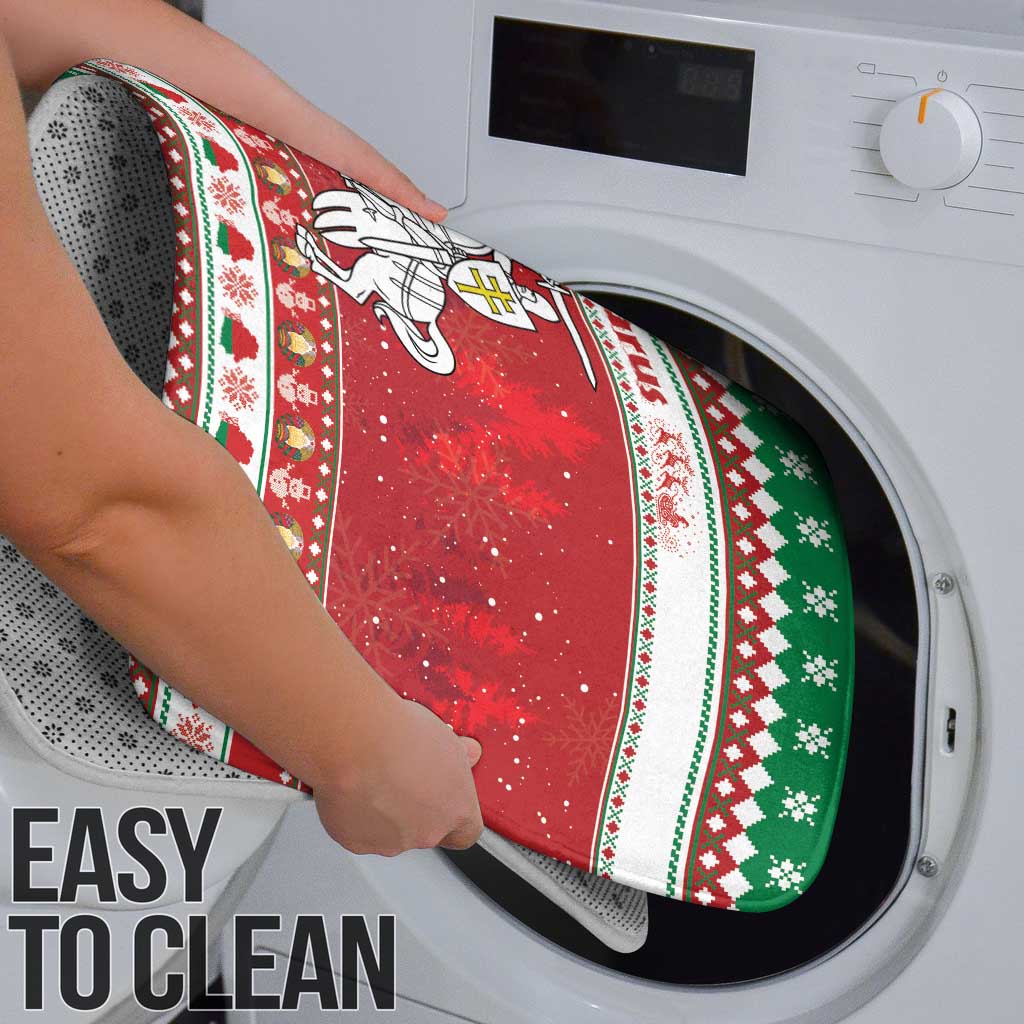 Belarus Pahonia Christmas Bathroom Set Belarusian Vytis Knight Xmas Pattern - Wonder Print Shop