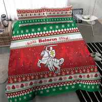 Belarus Pahonia Christmas Bedding Set Belarusian Vytis Knight Xmas Pattern - Wonder Print Shop