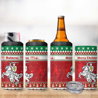Belarus Pahonia Christmas 4 in 1 Can Cooler Tumbler Belarusian Vytis Knight Xmas Pattern - Wonder Print Shop