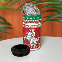 Belarus Pahonia Christmas 4 in 1 Can Cooler Tumbler Belarusian Vytis Knight Xmas Pattern - Wonder Print Shop