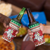 Belarus Pahonia Christmas 4 in 1 Can Cooler Tumbler Belarusian Vytis Knight Xmas Pattern - Wonder Print Shop