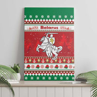 Belarus Pahonia Christmas Canvas Wall Art Belarusian Vytis Knight Xmas Pattern - Wonder Print Shop