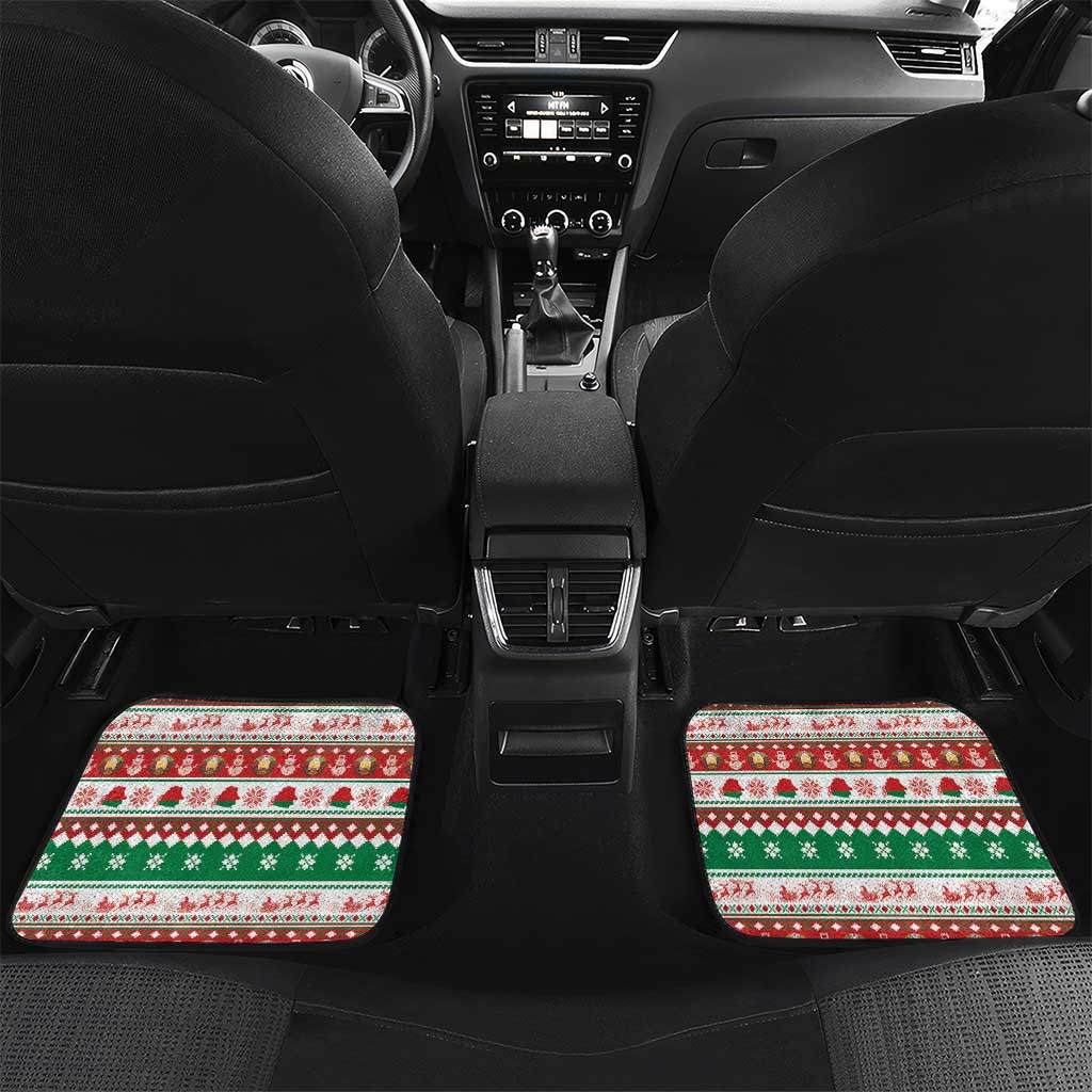 Belarus Pahonia Christmas Car Mats Belarusian Vytis Knight Xmas Pattern - Wonder Print Shop