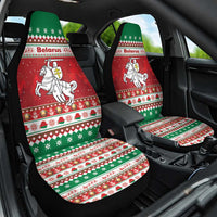 Belarus Pahonia Christmas Car Seat Cover Belarusian Vytis Knight Xmas Pattern - Wonder Print Shop