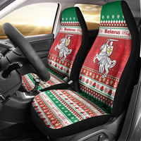 Belarus Pahonia Christmas Car Seat Cover Belarusian Vytis Knight Xmas Pattern - Wonder Print Shop