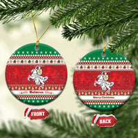 Belarus Pahonia Christmas Ceramic Ornament Belarusian Vytis Knight Xmas Pattern - Wonder Print Shop