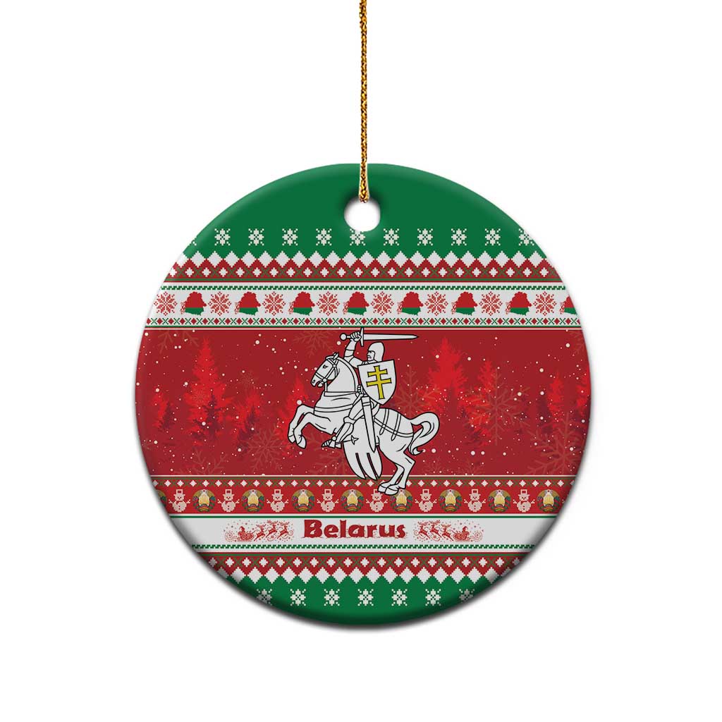 Belarus Pahonia Christmas Ceramic Ornament Belarusian Vytis Knight Xmas Pattern - Wonder Print Shop