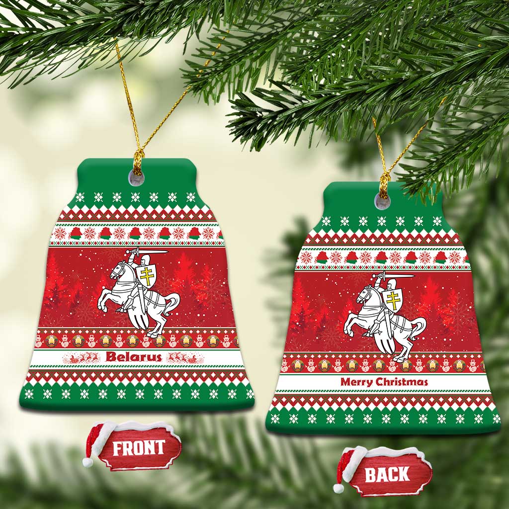 Belarus Pahonia Christmas Ceramic Ornament Belarusian Vytis Knight Xmas Pattern - Wonder Print Shop