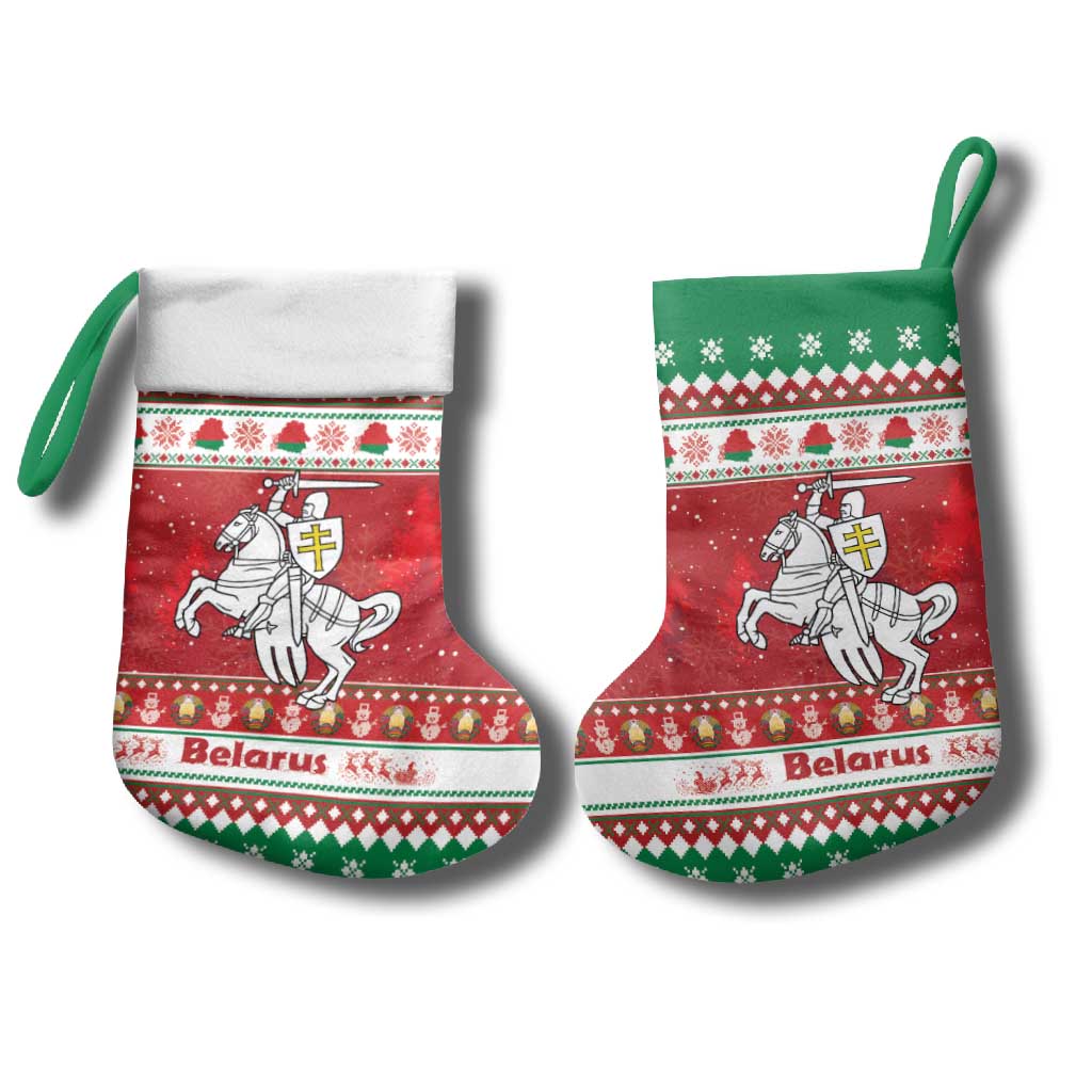Belarus Pahonia Christmas Stocking Belarusian Vytis Knight Xmas Pattern - Wonder Print Shop