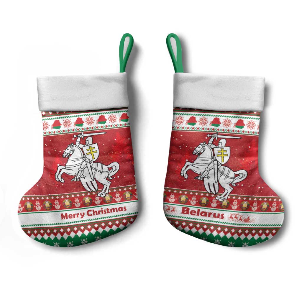 Belarus Pahonia Christmas Stocking Belarusian Vytis Knight Xmas Pattern - Wonder Print Shop