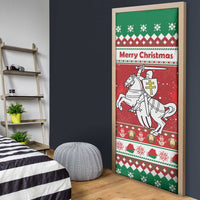 Belarus Pahonia Christmas Door Cover Belarusian Vytis Knight Xmas Pattern - Wonder Print Shop