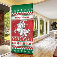 Belarus Pahonia Christmas Door Cover Belarusian Vytis Knight Xmas Pattern - Wonder Print Shop