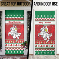 Belarus Pahonia Christmas Door Cover Belarusian Vytis Knight Xmas Pattern - Wonder Print Shop