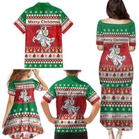 Belarus Pahonia Christmas Family Matching Puletasi and Hawaiian Shirt Belarusian Vytis Knight Xmas Pattern - Wonder Print Shop