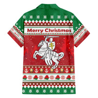 Belarus Pahonia Christmas Family Matching Puletasi and Hawaiian Shirt Belarusian Vytis Knight Xmas Pattern - Wonder Print Shop