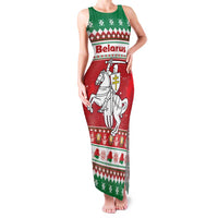 Belarus Pahonia Christmas Family Matching Tank Maxi Dress and Hawaiian Shirt Belarusian Vytis Knight Xmas Pattern - Wonder Print Shop