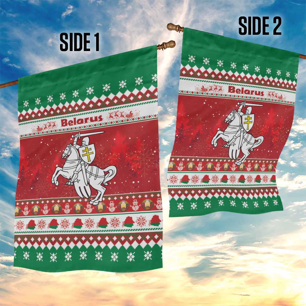 Belarus Pahonia Christmas Garden Flag Belarusian Vytis Knight Xmas Pattern - Wonder Print Shop