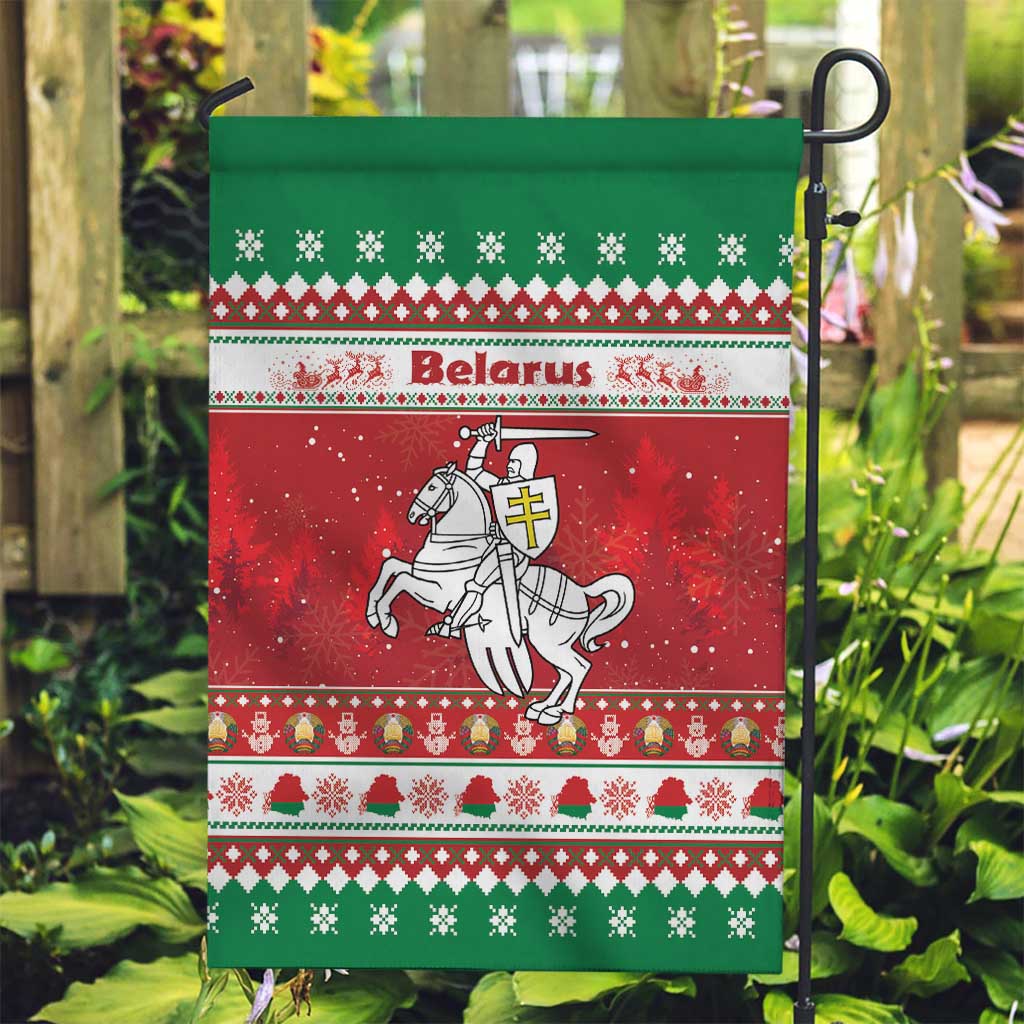 Belarus Pahonia Christmas Garden Flag Belarusian Vytis Knight Xmas Pattern - Wonder Print Shop