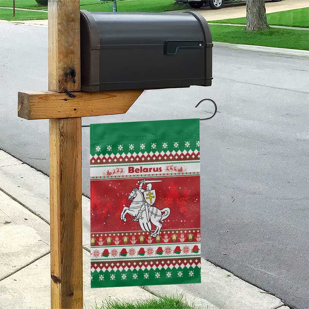 Belarus Pahonia Christmas Garden Flag Belarusian Vytis Knight Xmas Pattern - Wonder Print Shop