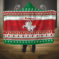 Belarus Pahonia Christmas Hooded Blanket Belarusian Vytis Knight Xmas Pattern - Wonder Print Shop
