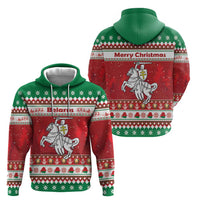 Belarus Pahonia Christmas Hoodie Belarusian Vytis Knight Xmas Pattern - Wonder Print Shop