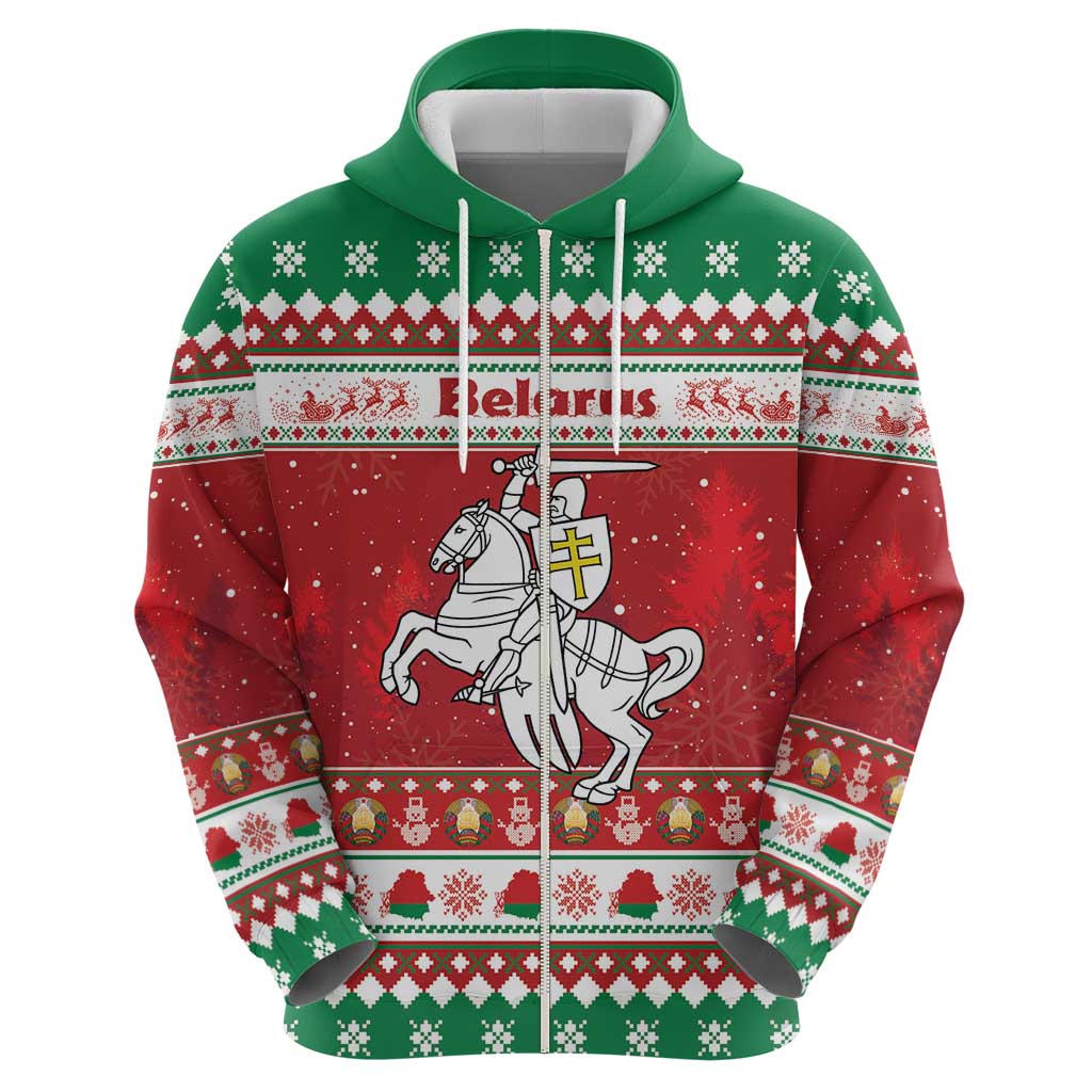 Belarus Pahonia Christmas Hoodie Belarusian Vytis Knight Xmas Pattern - Wonder Print Shop